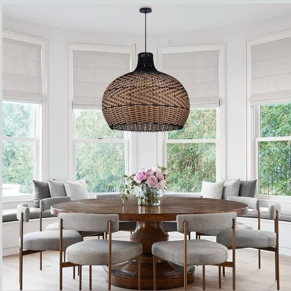 Arturesthome Rattan Pendant Light Fixture Wicker Chandelier, Handmade Woven - Picture 4 of 8